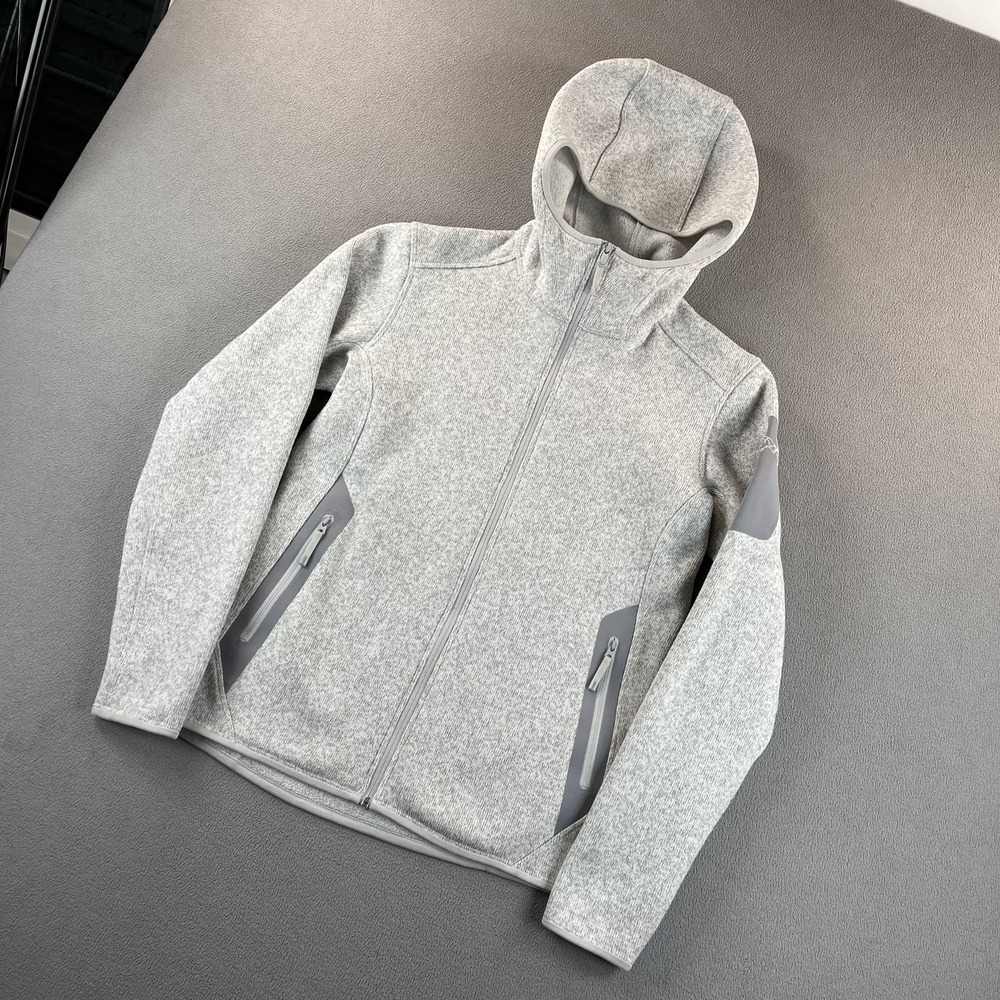 Arc'teryx Jacket Womens Small Gray Full Zip Hooded Fleece Polyester Outdoor Coat